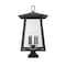 Z-Lite Rainer 6 Light Outdoor Pier Mounted Fixture, 17.5in. W x 32.5in. H, Black 5015PHXXLS-SQPM-BK - alternate 2